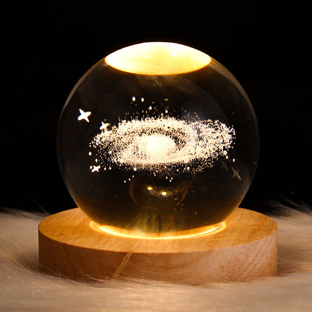 3D Galaxy Crystal Lamp