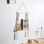 Macrame plant hanger with tassel from both side top down