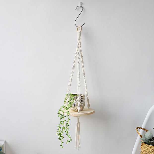 Macrame Plant Hanger, Round With Tassel