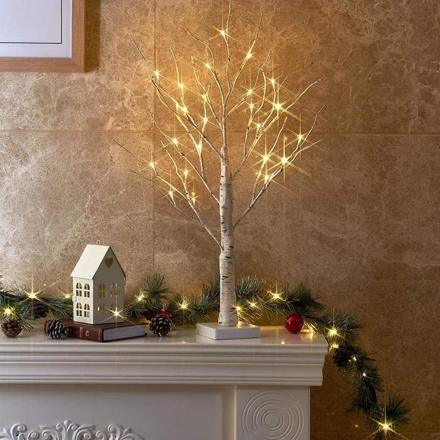 LED Lighted Birch Tree