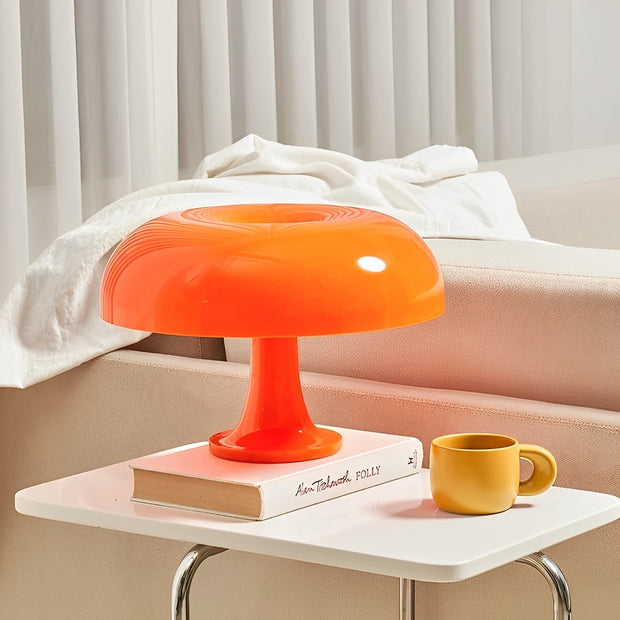 Orange Nightstand Mushroom Lamp