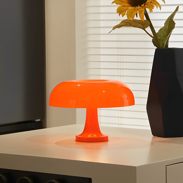 Orange Nightstand Mushroom Lamp