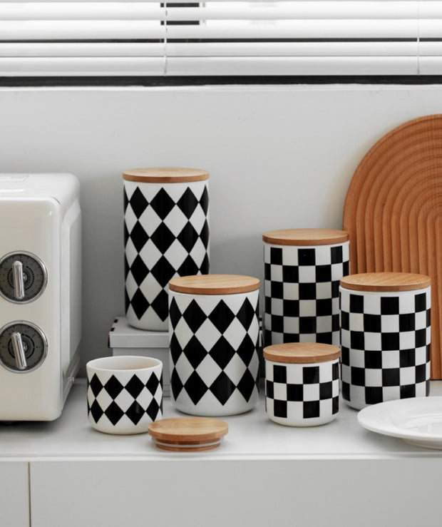 Canistella™ Checkered Canister Set