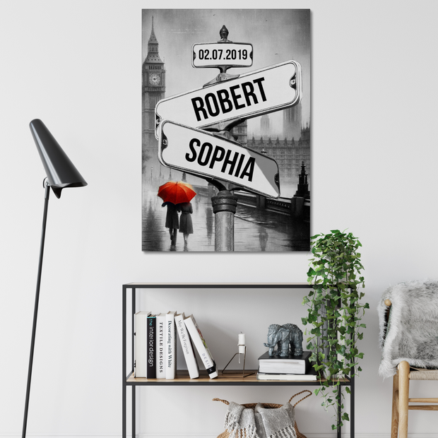 Personalized Couple Street Sign Canvas