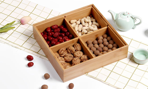 Rustic Wooden Snack Box with Lid