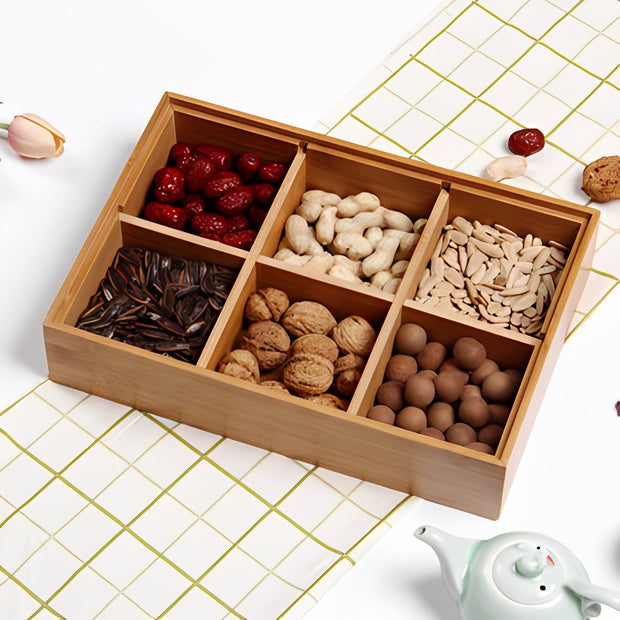 Rustic Wooden Snack Box with Lid