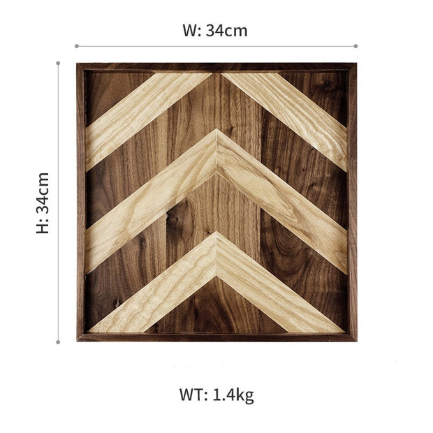 Premium Patterned Wood Serving Tray