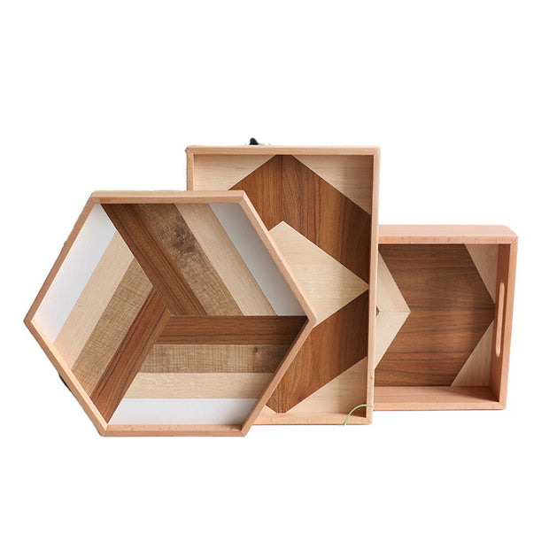 Hexa Wood Serving Tray