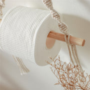 Vintage Macrame Toilet Paper Holder