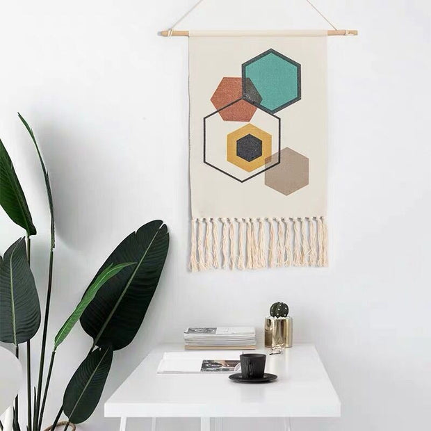 Joella Hand-Woven Printed Tapestry