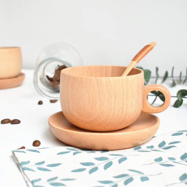 Homey Wood Mug Set