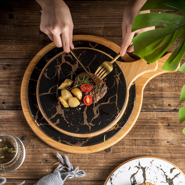 Ceramic Bamboo Serving Pan