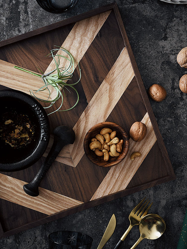 Premium Patterned Wood Serving Tray