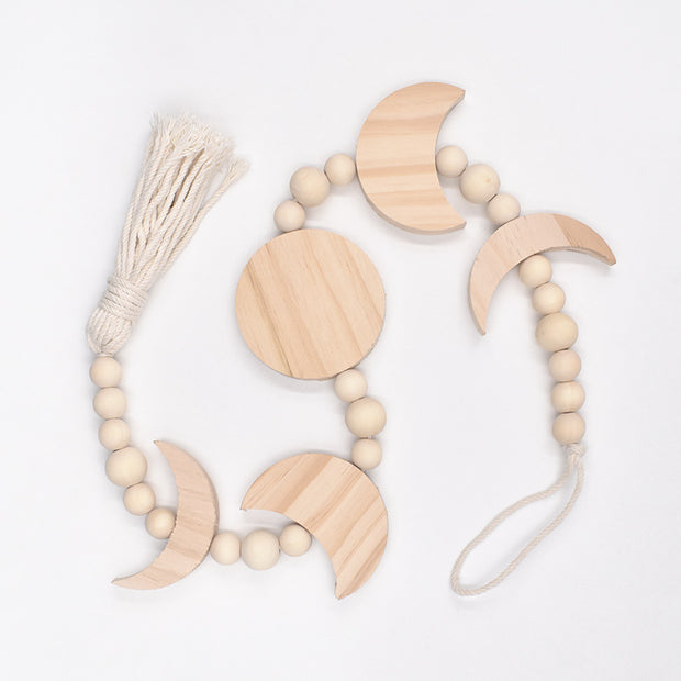 Wood Bead Garland With Tassel