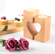 Love Heart Wood Candle Holder