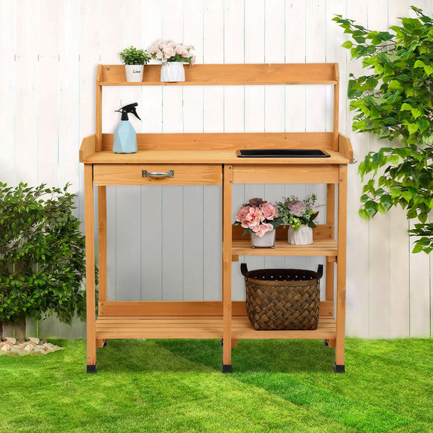 Garden Workbench With Drawers