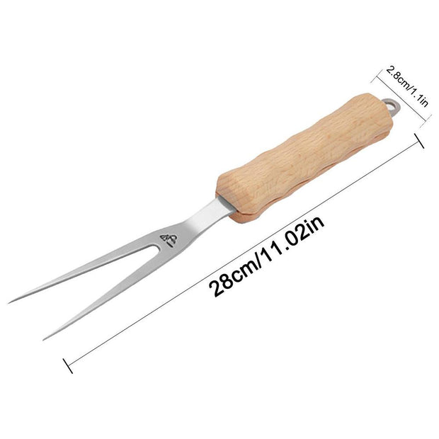 Portable Wooden BBQ Fork