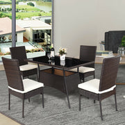 Rattan Tempered Glass Table