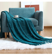 Nordic Tassel Knitted Blanket