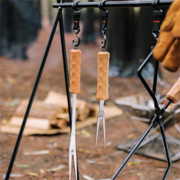 Portable Wooden BBQ Fork